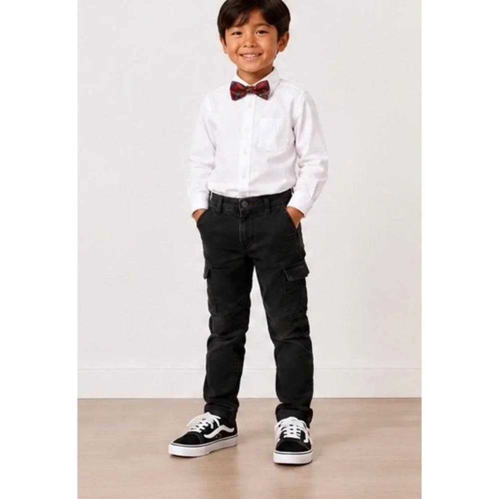 Janie and Jack Boys Tartan Plaid Bow Tie Red Multi Holiday Size 6 and up NWT